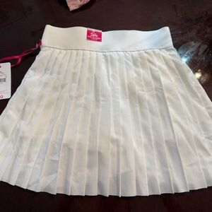 Justice White Pleated Mini Skirt